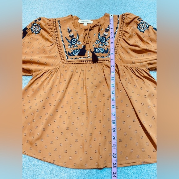 Lovestitch Women Boho Embroidered Floral Top Blouse Size Small - Picture 5 of 8